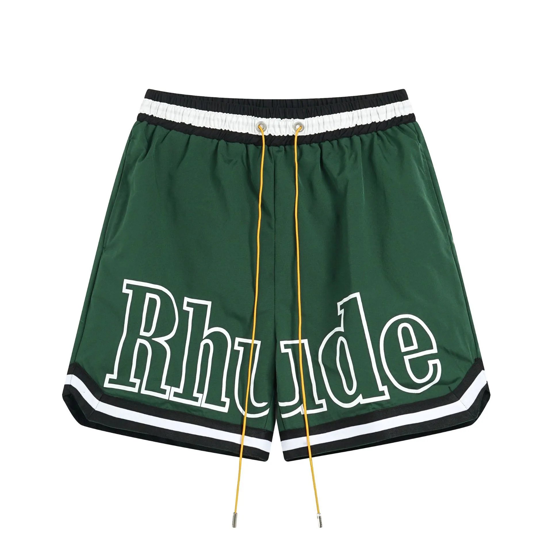 RHUDE sporty dark green shorts