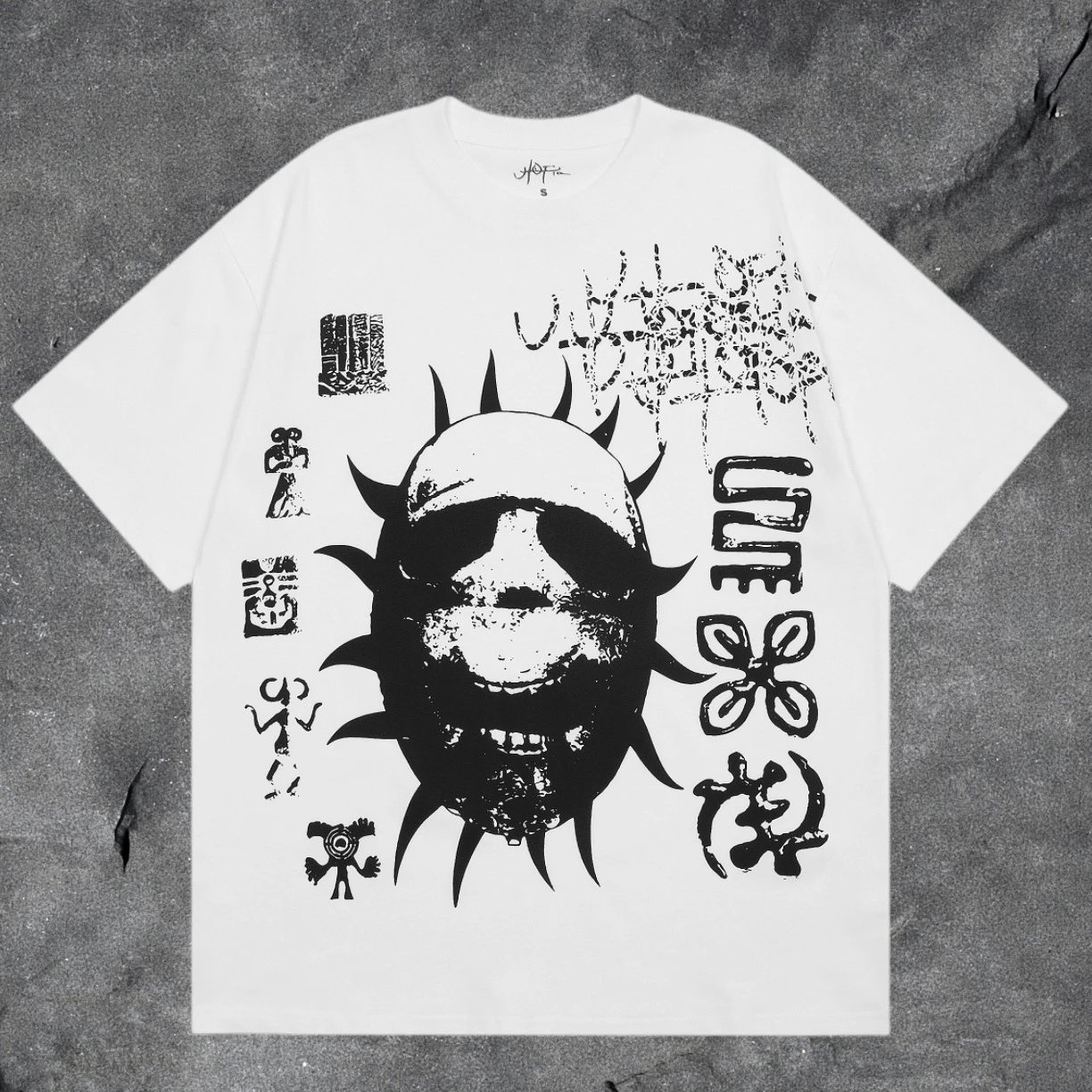 Denim Tears White Graphic T-Shirt Logo Detail