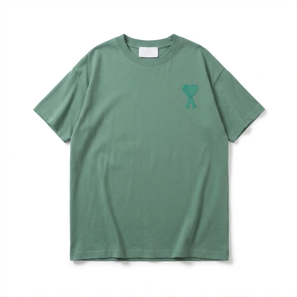 AMI Love Embroidery Minimalist Style T-shirt