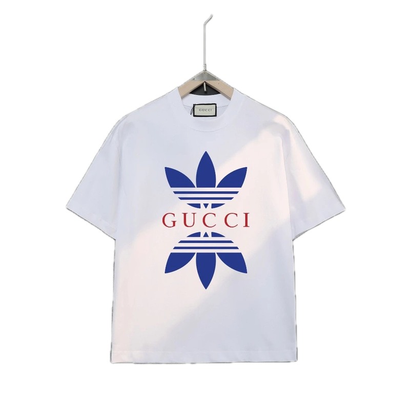 Gucci clover blue and white short-sleeved shirt