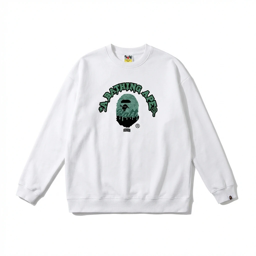 Bape Ape Head Cool White Sweatshirt