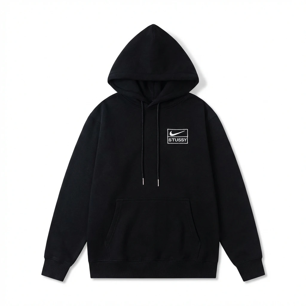 Stussy co-branded simple style black sweatshirt