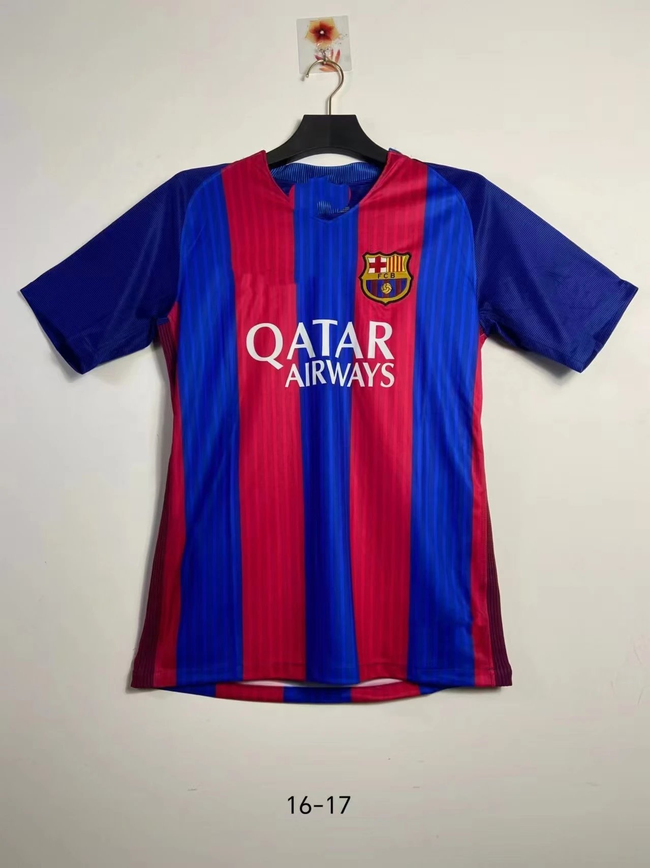 Barcelona Patterned Retro soccer jersey Blue Red Barcelona with Polished Detail