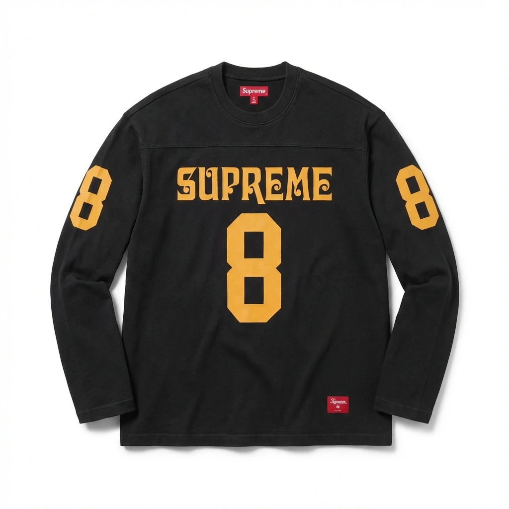 Supreme No.8 Retro Style Black T-shirt