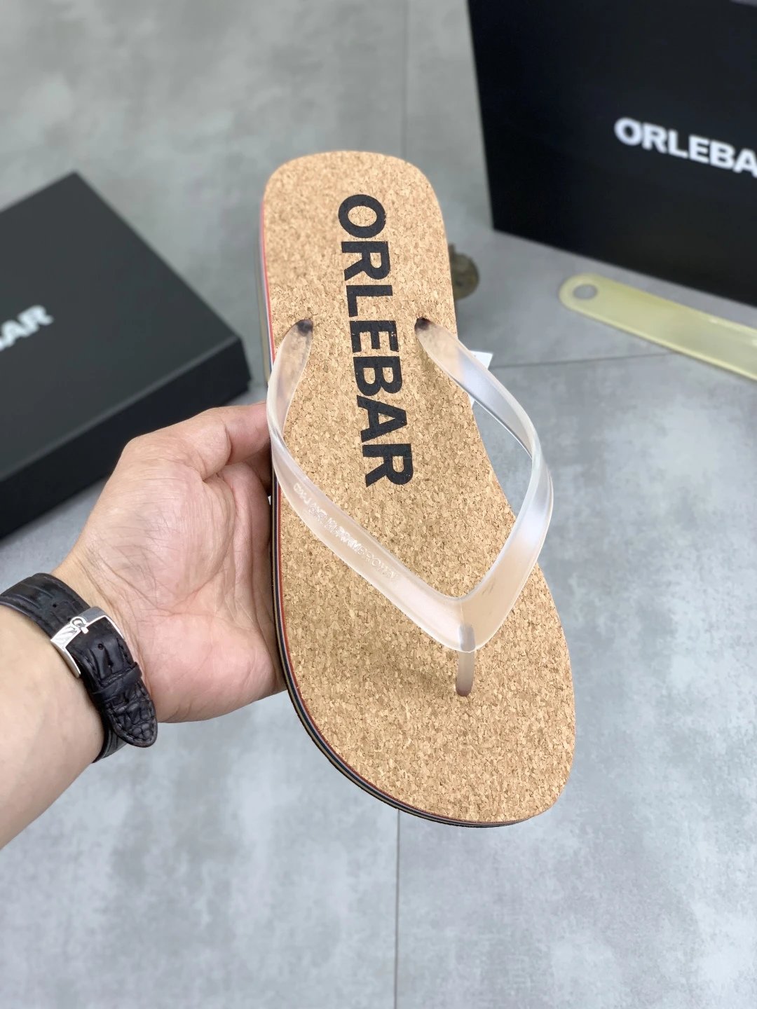 ORLEBAR BROWN Casual Style Cork-colored Flip-flops