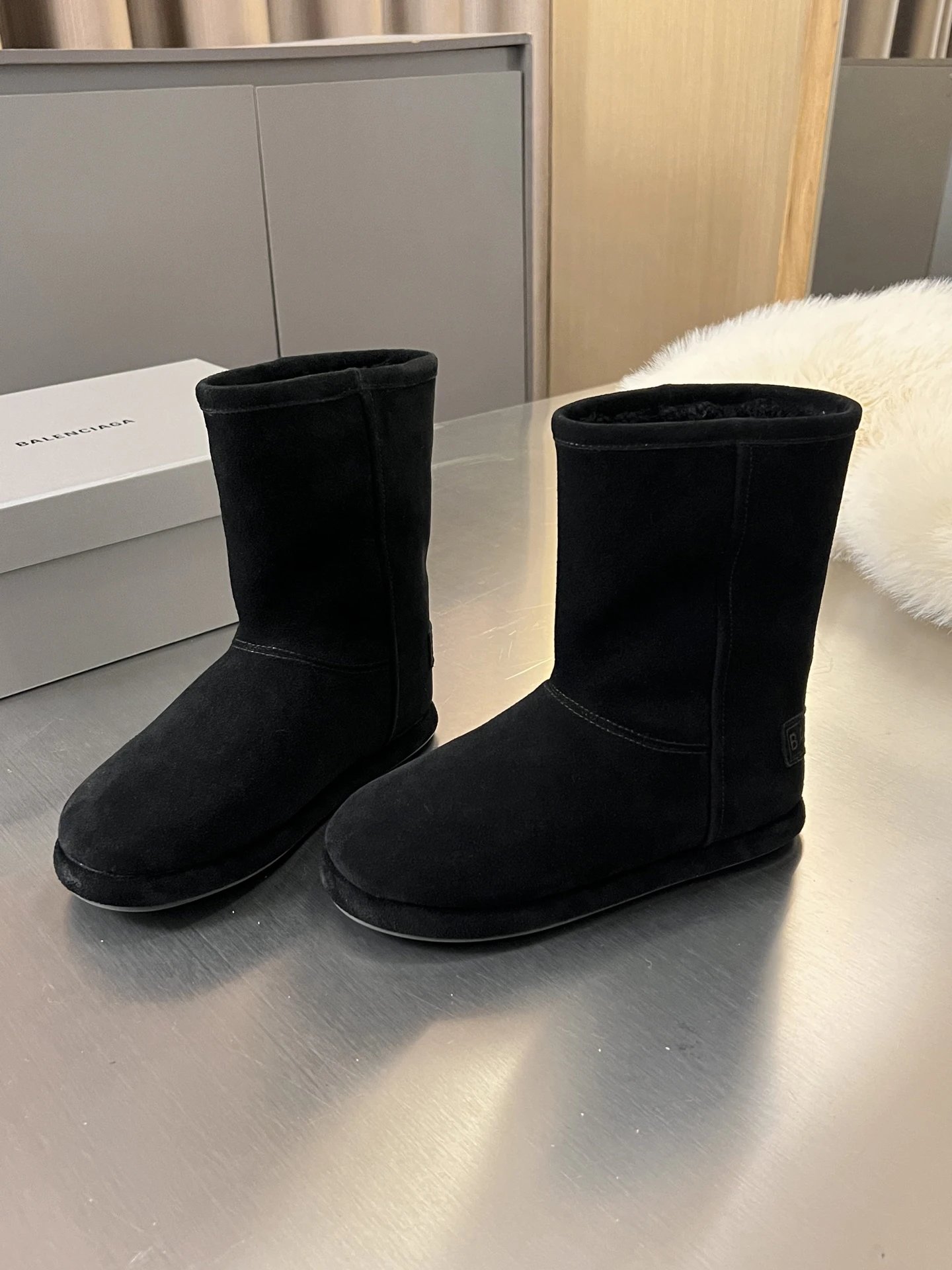 UGG Classic Boot with Black Suede Mid-calf Boot for Streetwear Looks