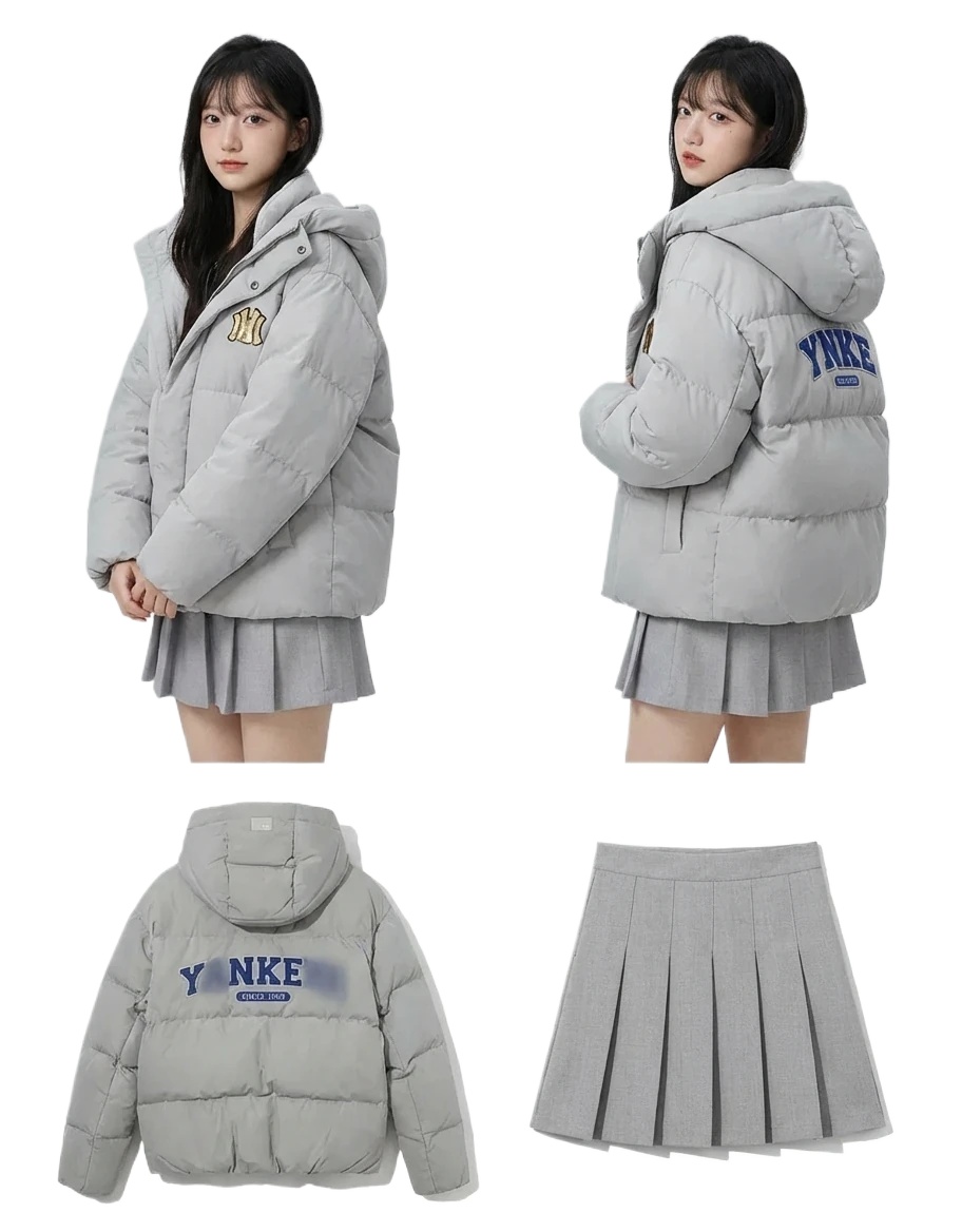 MLB Yankees light gray down jacket