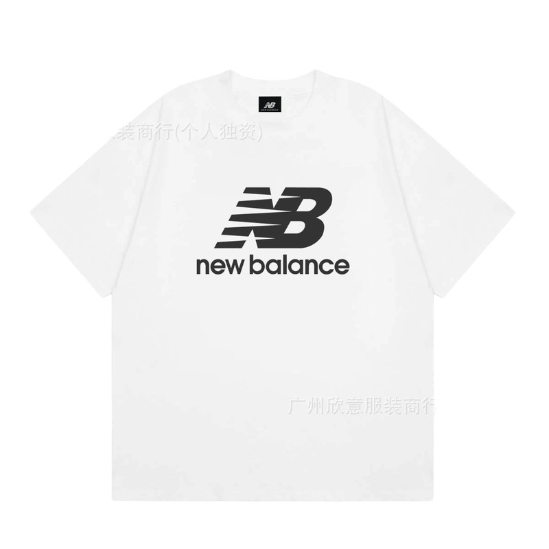 New Balance Casual Trendy White Printed Short-sleeve T-shirt