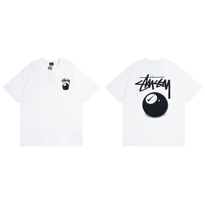Stussy White Spider Graphic T-Shirt Statement Graphic Logo