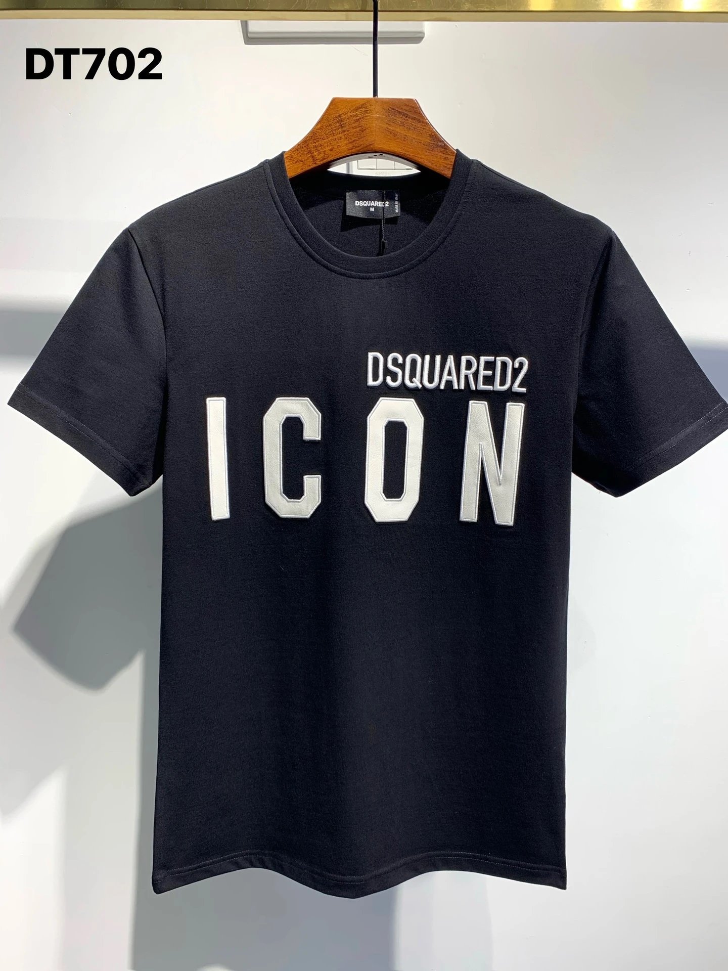 DSQ ICON Trendy Streetwear Style Black Short-sleeve T-shirt