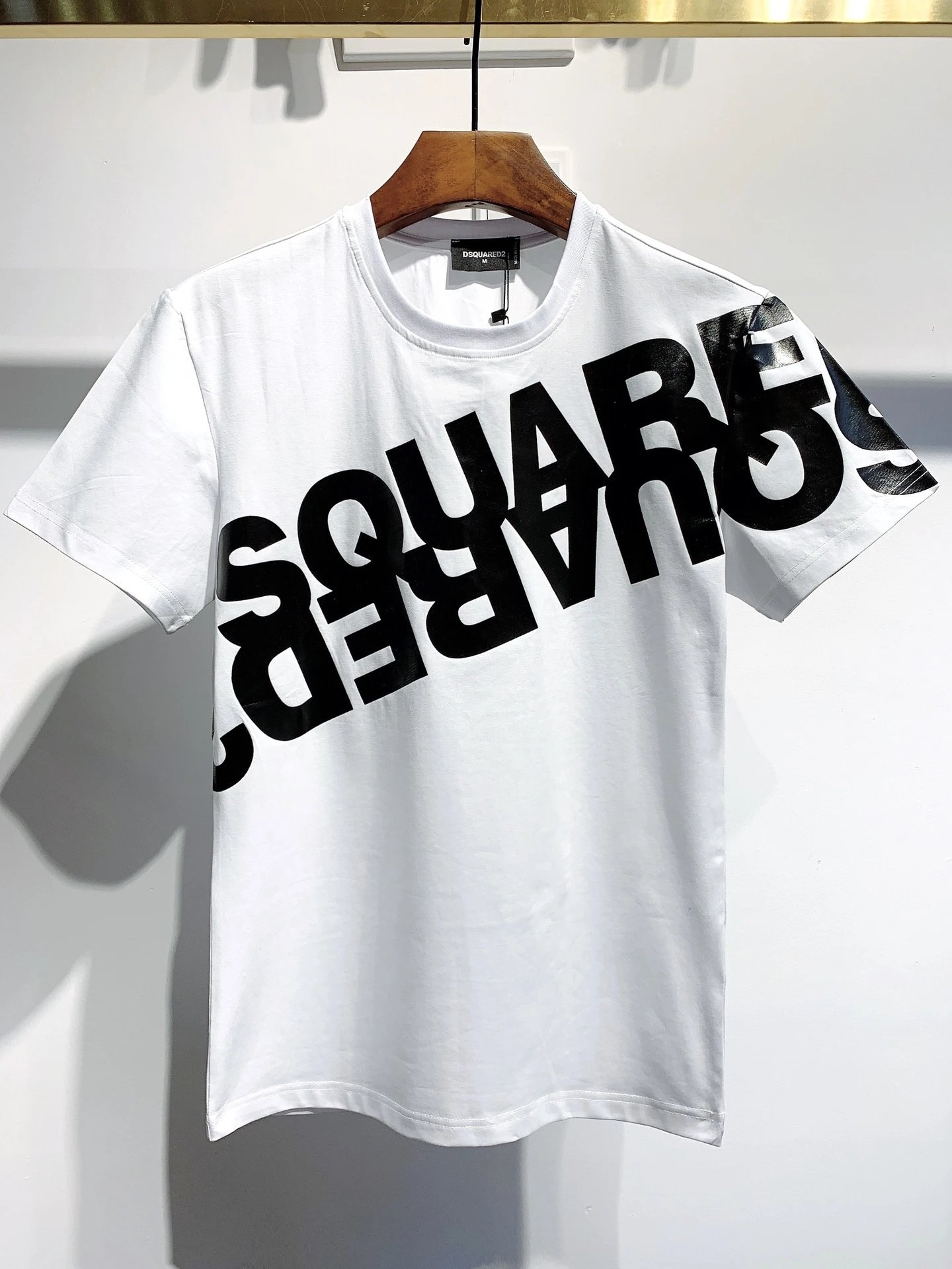 DSQ Large Letter Print Street Style White T-Shirt