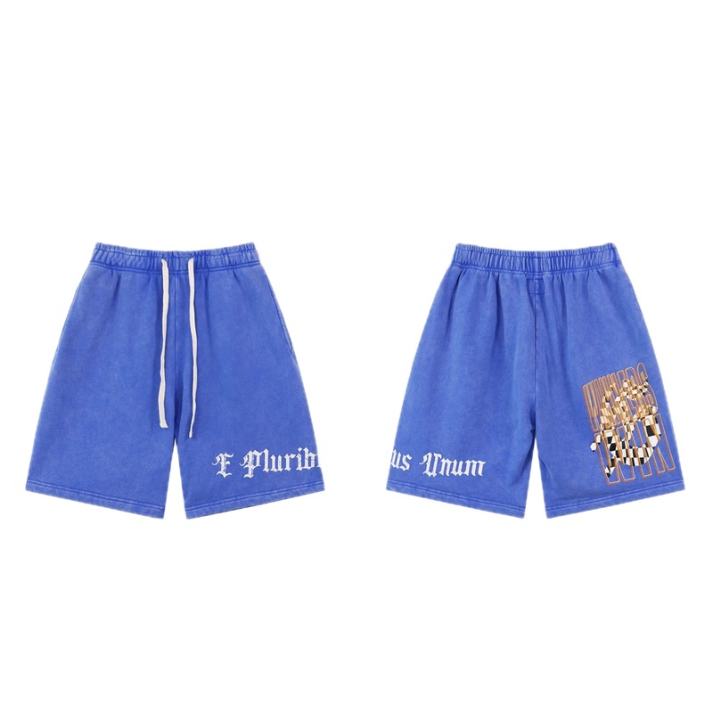 Godspeed Gothic Print Street Style Blue Shorts