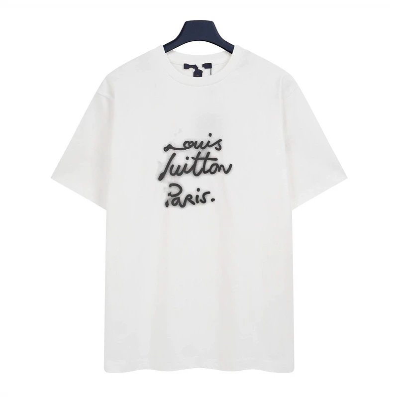 Louis Vuitton Graffiti Casual Style White T-Shirt