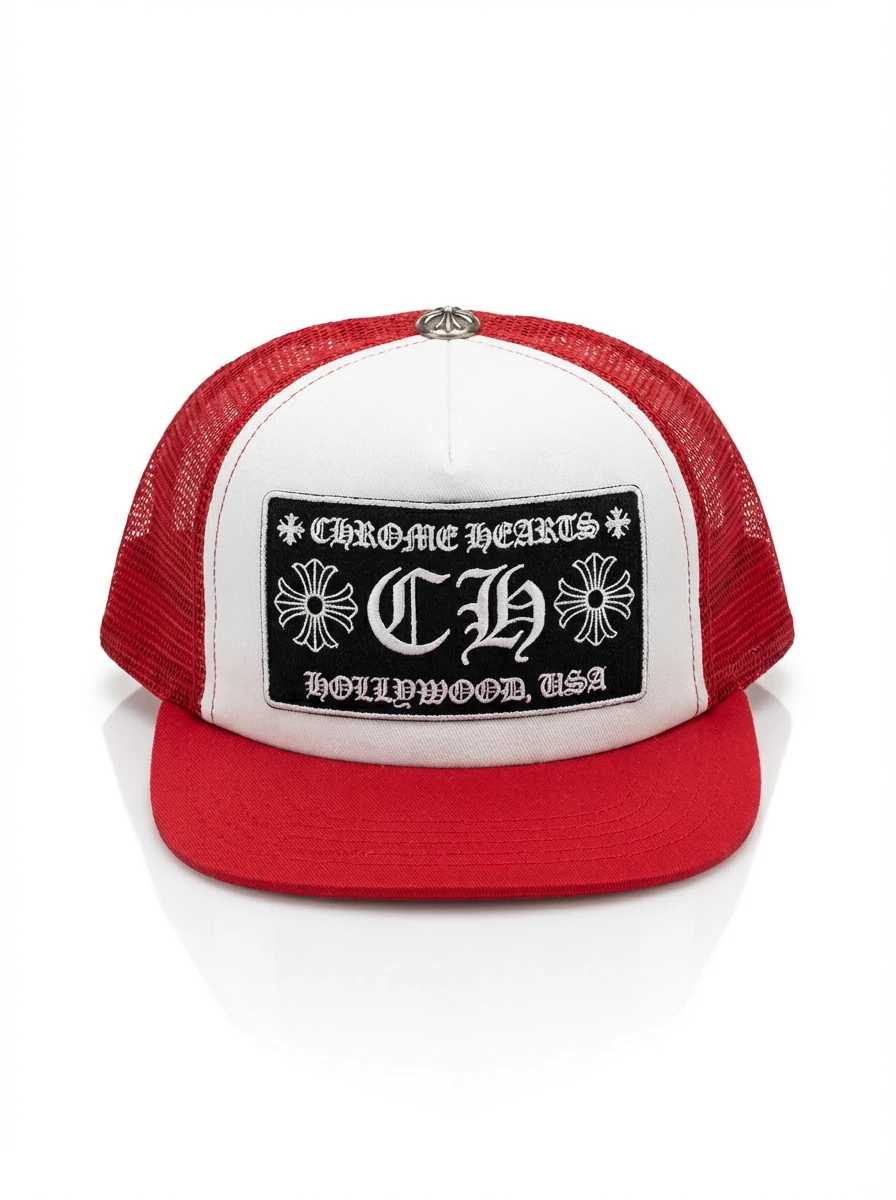 Chrome Hearts Retro Red and White Hat