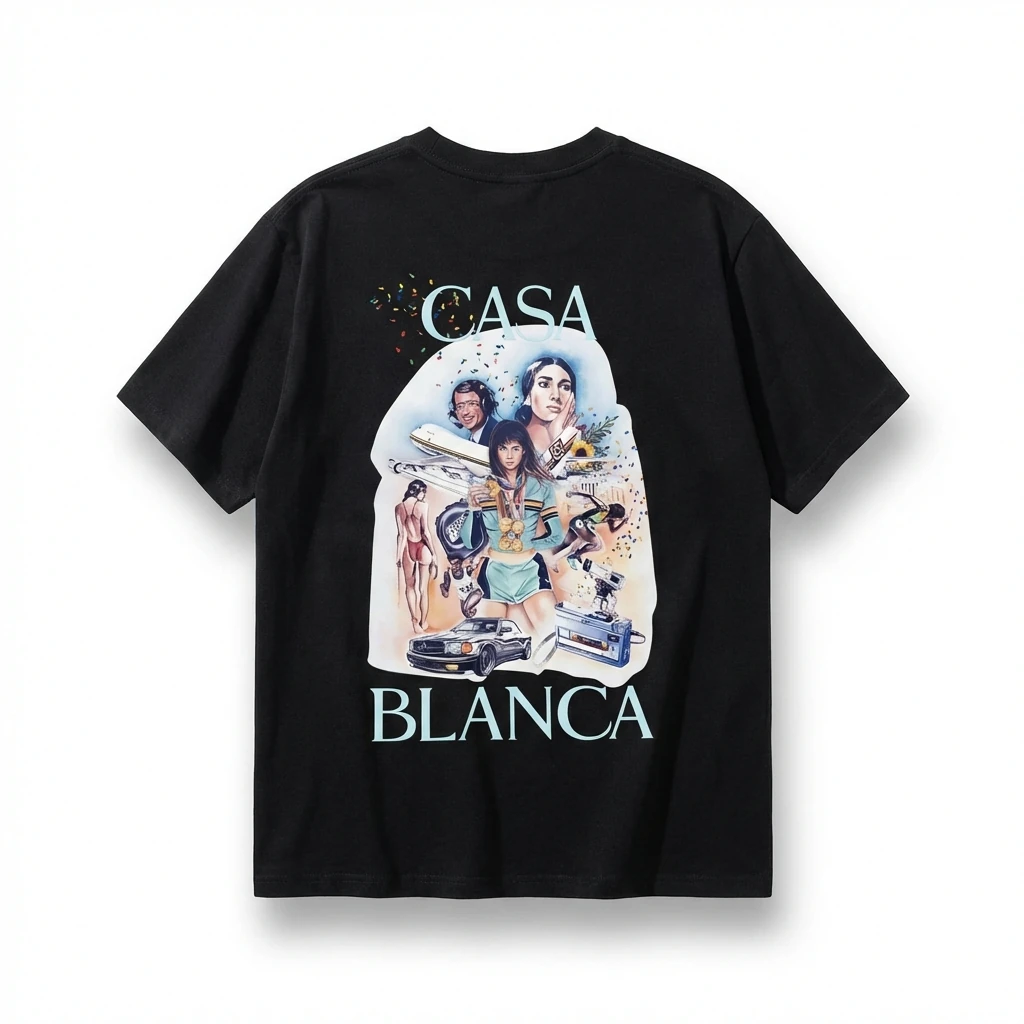 Casablanca retro style black T-shirt