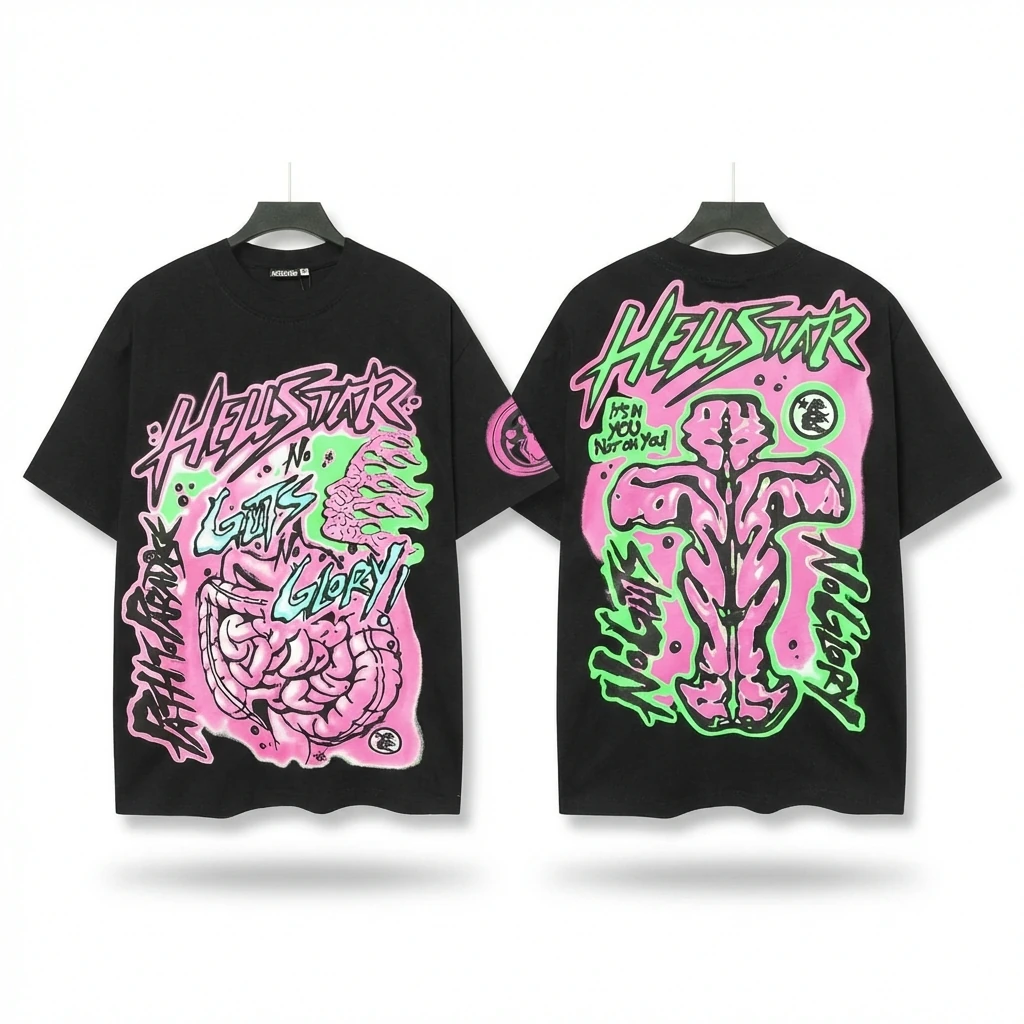 Hellstar Graffiti Trendy Cool Black T-shirt