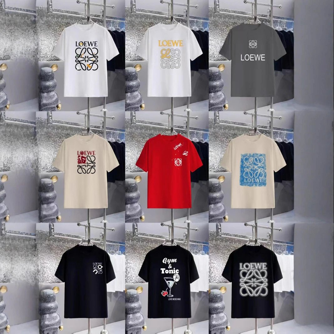 LOEWE Classic Print Minimalist Casual Multi-color Short-sleeve T-shirt