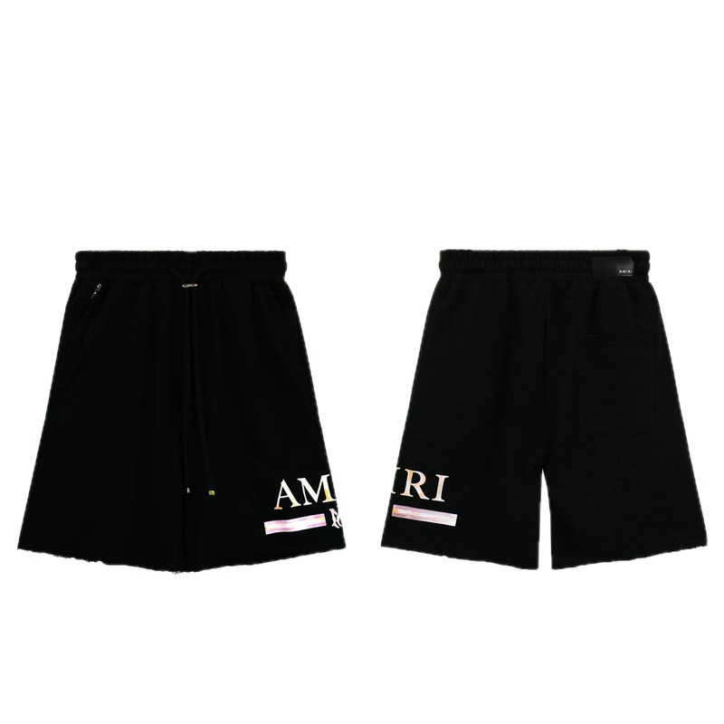 AMIRI Letter Print Street Style Black Shorts