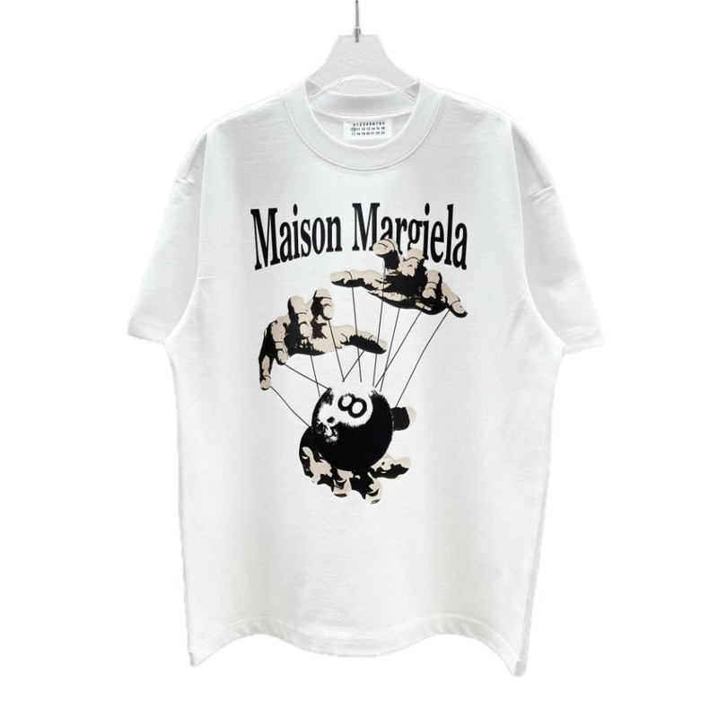 Maison Margiela Black 8 Print Street Style White T-Shirt