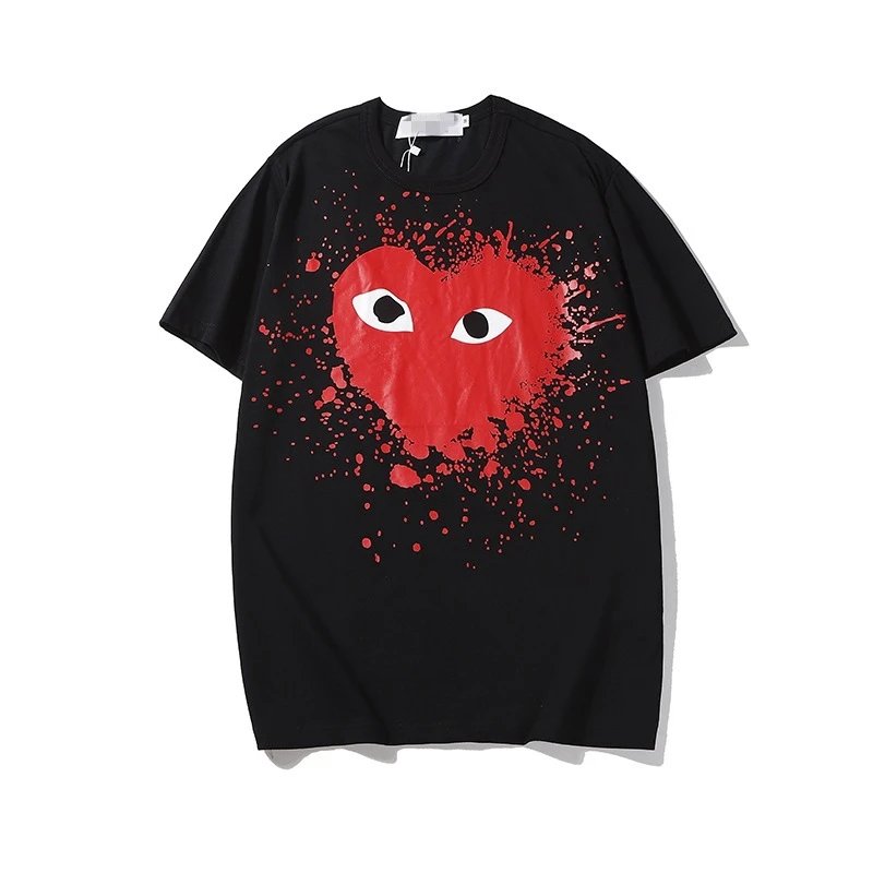 Comme des Garcons PLAY 2023-15 Black Style 2315 Heart Logo T-Shirt Color Pop