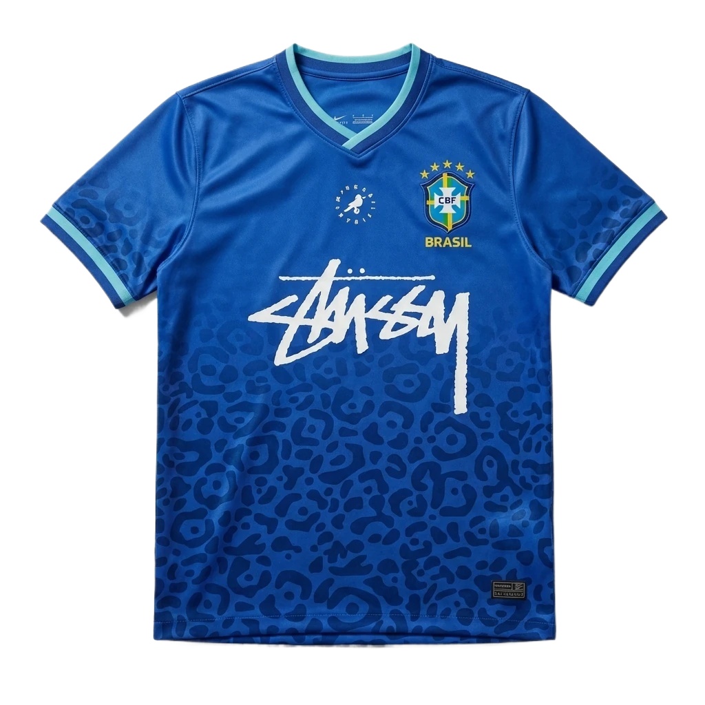 Stussy Brazil Co-branded Wind Blue T-shirt