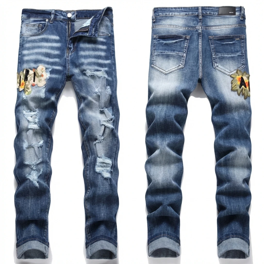 AMIRI Ripped Embroidered Jeans