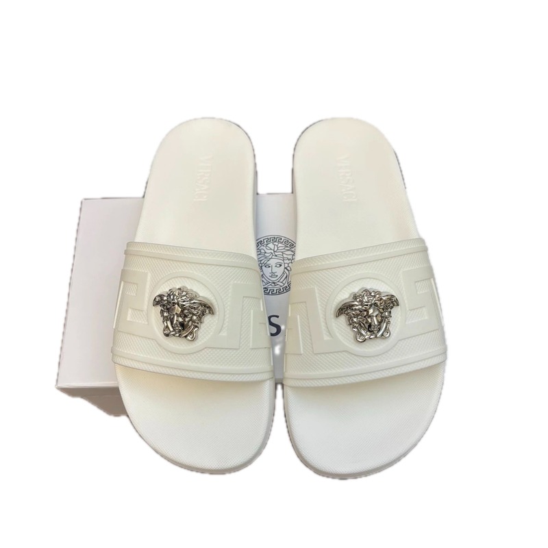 Versace Medusa Luxury Style White Slides