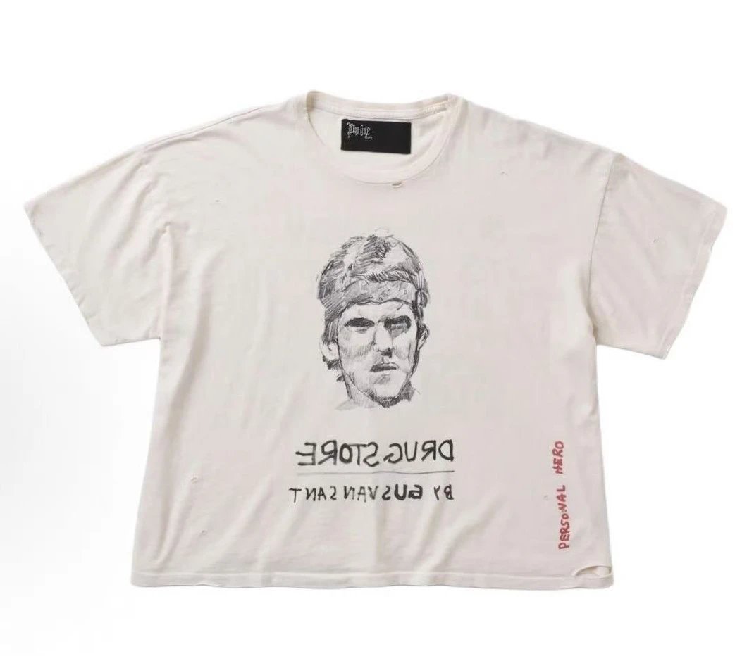 Paly Hollywood Retro Off-white Portrait Short Sleeve T-Shirt