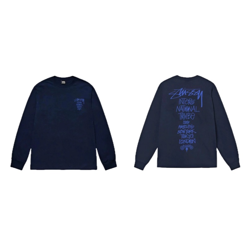 Dark blue hoodie with Stussy graffiti style