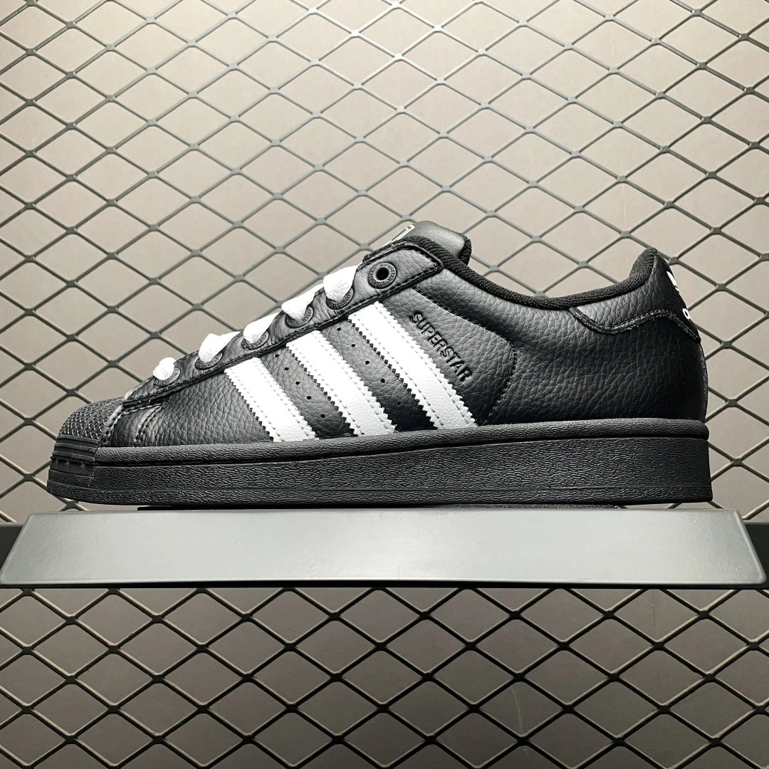 Adidas Black Shell-Toe Sneakers, Streamlined Sole