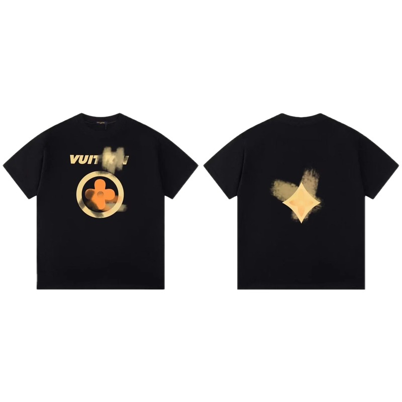 Louis Vuitton Blurred Monogram Trendy Black T-shirt