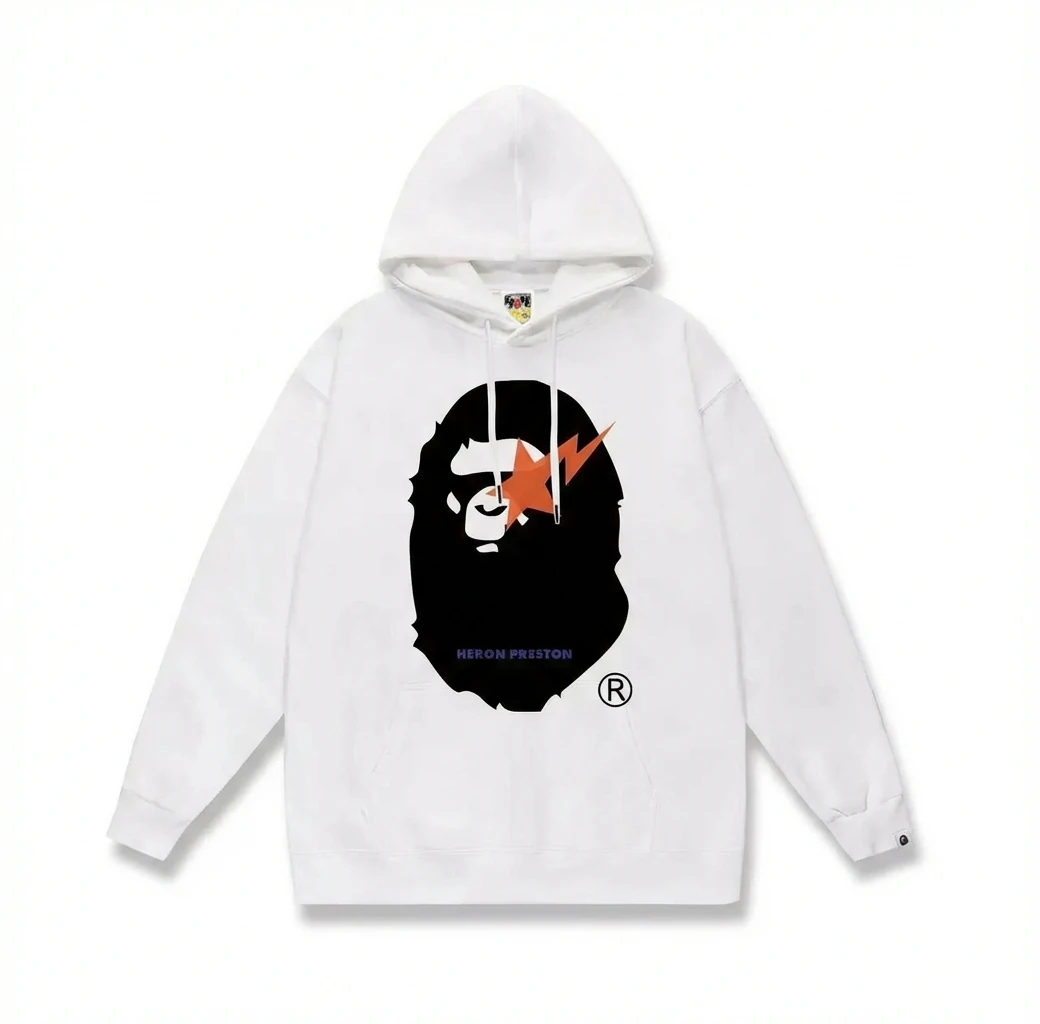 Bape Ape Head Trendy White Sweatshirt