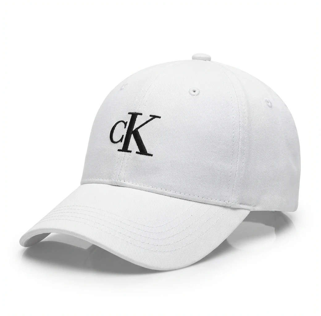 CK fashion brand simple style white hat