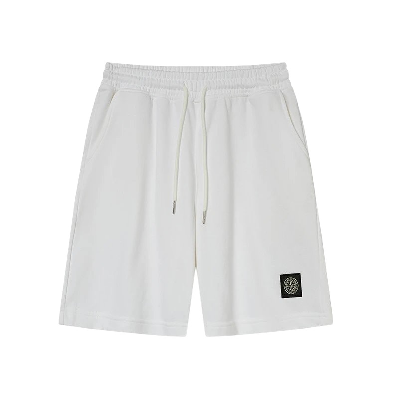 Stone Island Emblem Casual Style White Shorts