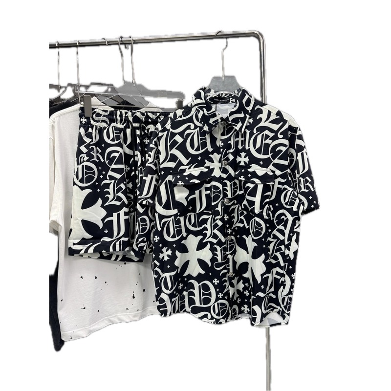 Chrome Hearts All-over Printed Gothic Style Black and White Set