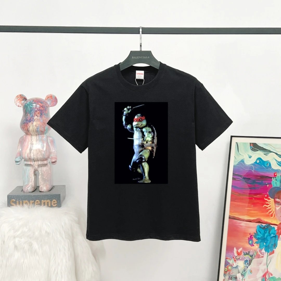 Supreme x Ninja Turtles Co-branded Street Style Black T-Shirt