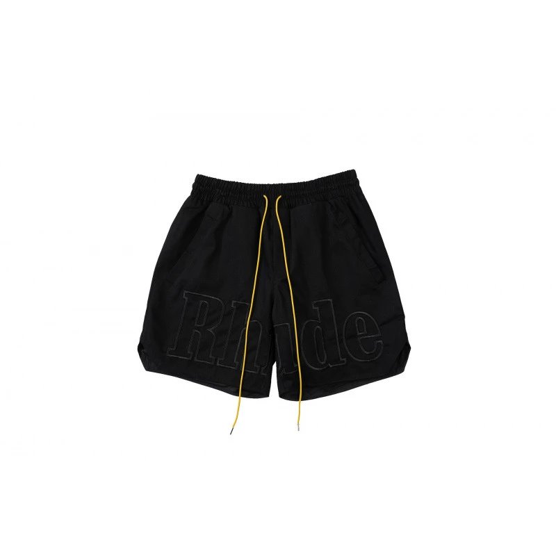 RHUDE trendy brand casual black shorts