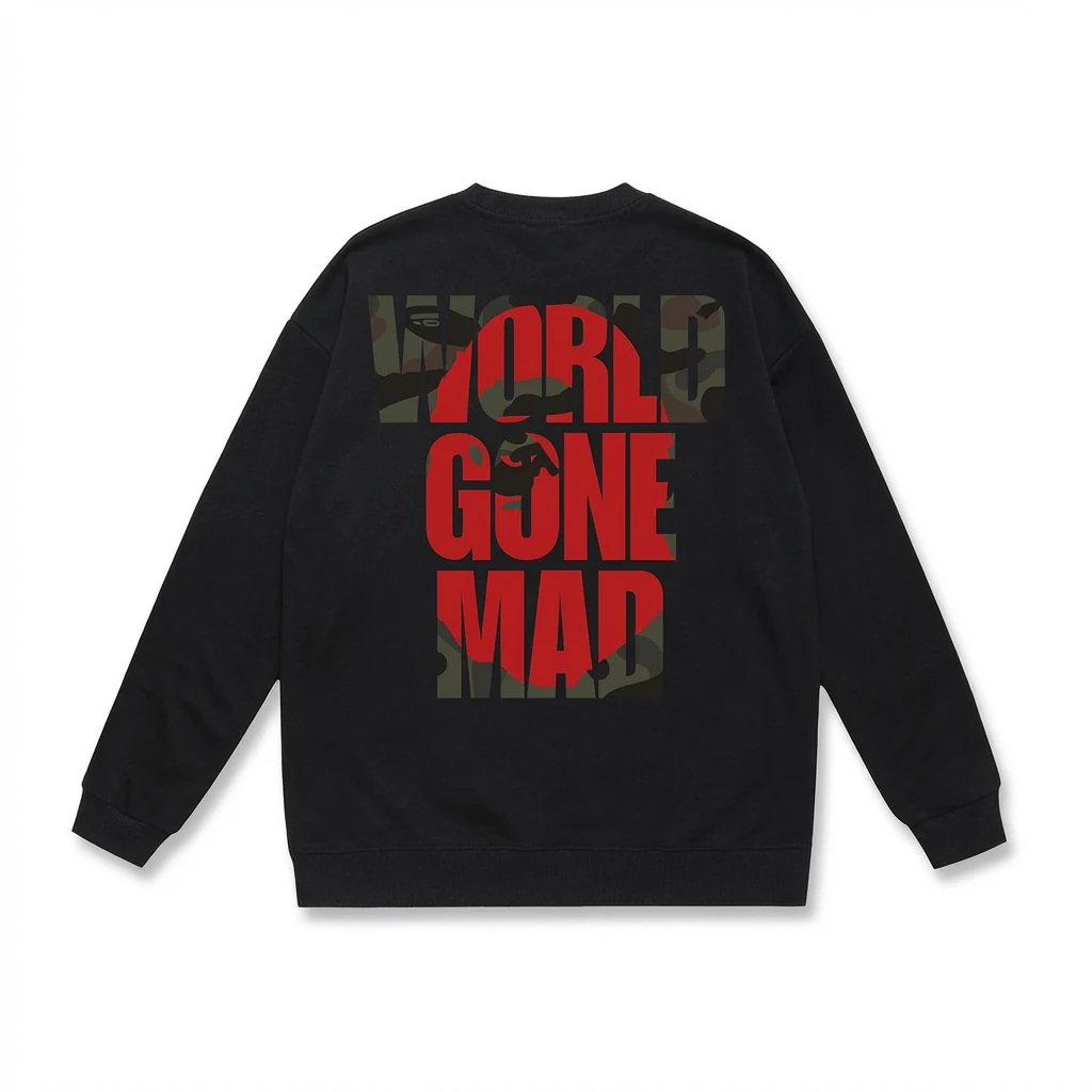 Bape letter print style black sweatshirt