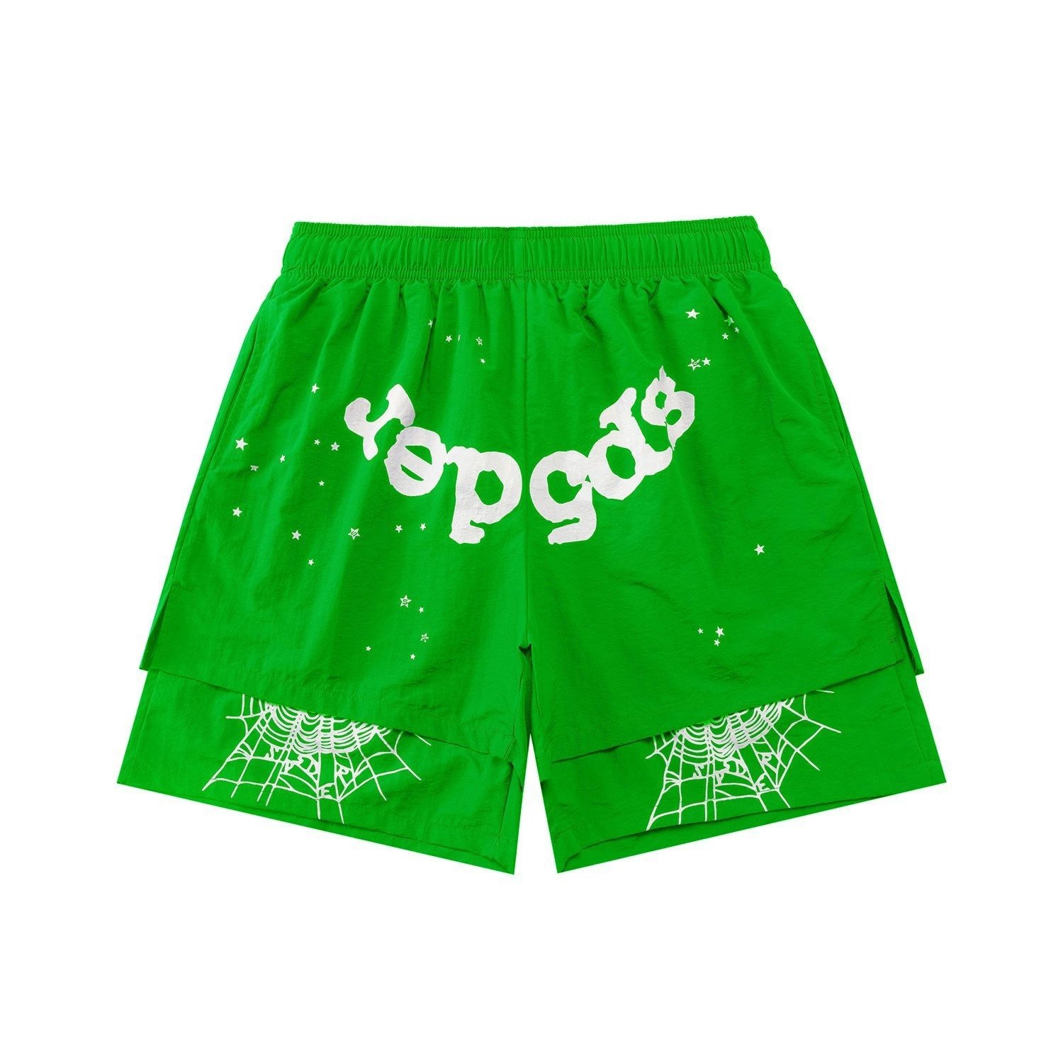 Sp5der Starburst Trendy Cool Green Shorts