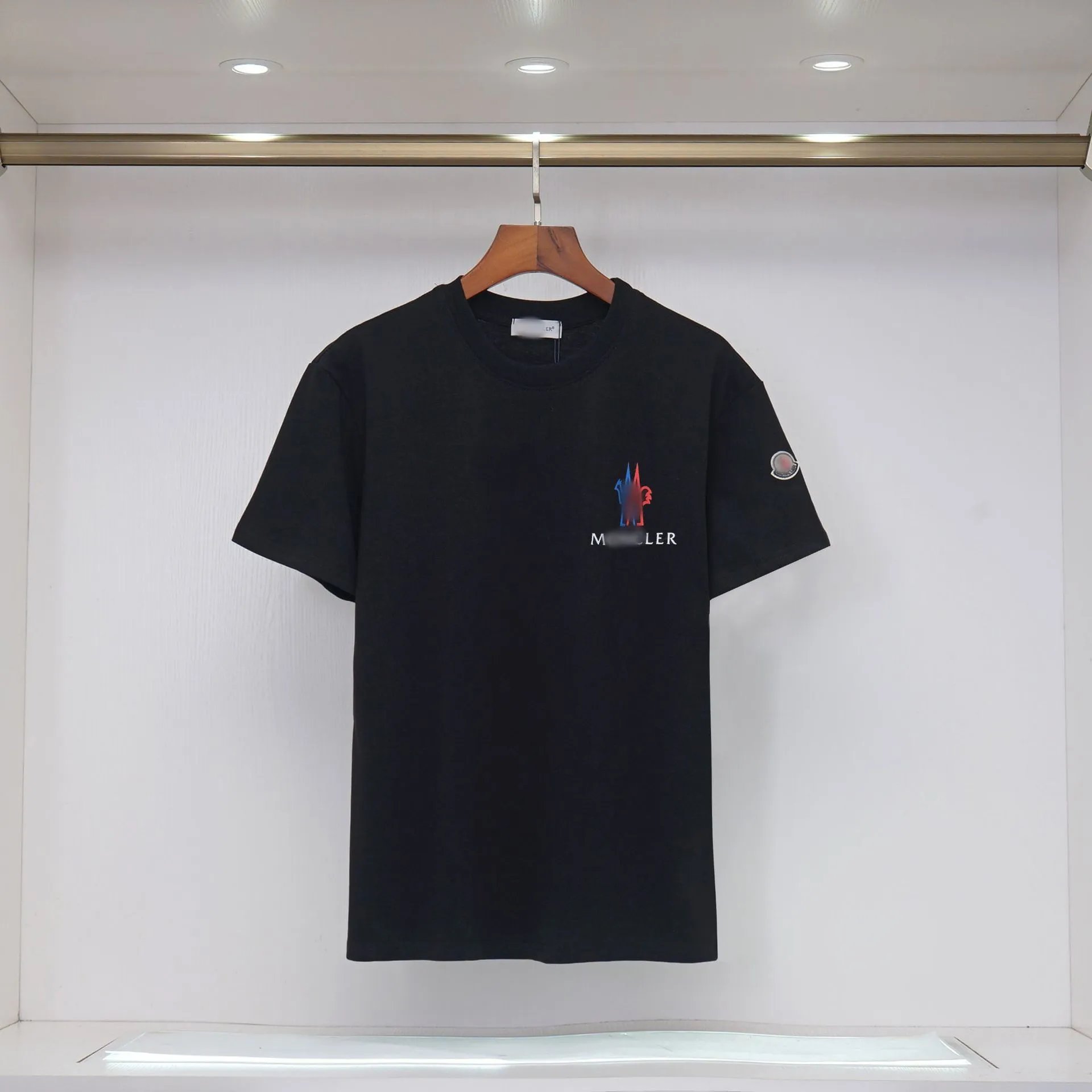 Moncler Gradient Print Casual Style Black T-Shirt