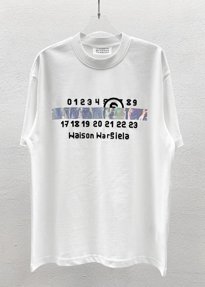 Maison Margiela Digital Trendy & Edgy Style White T-Shirt