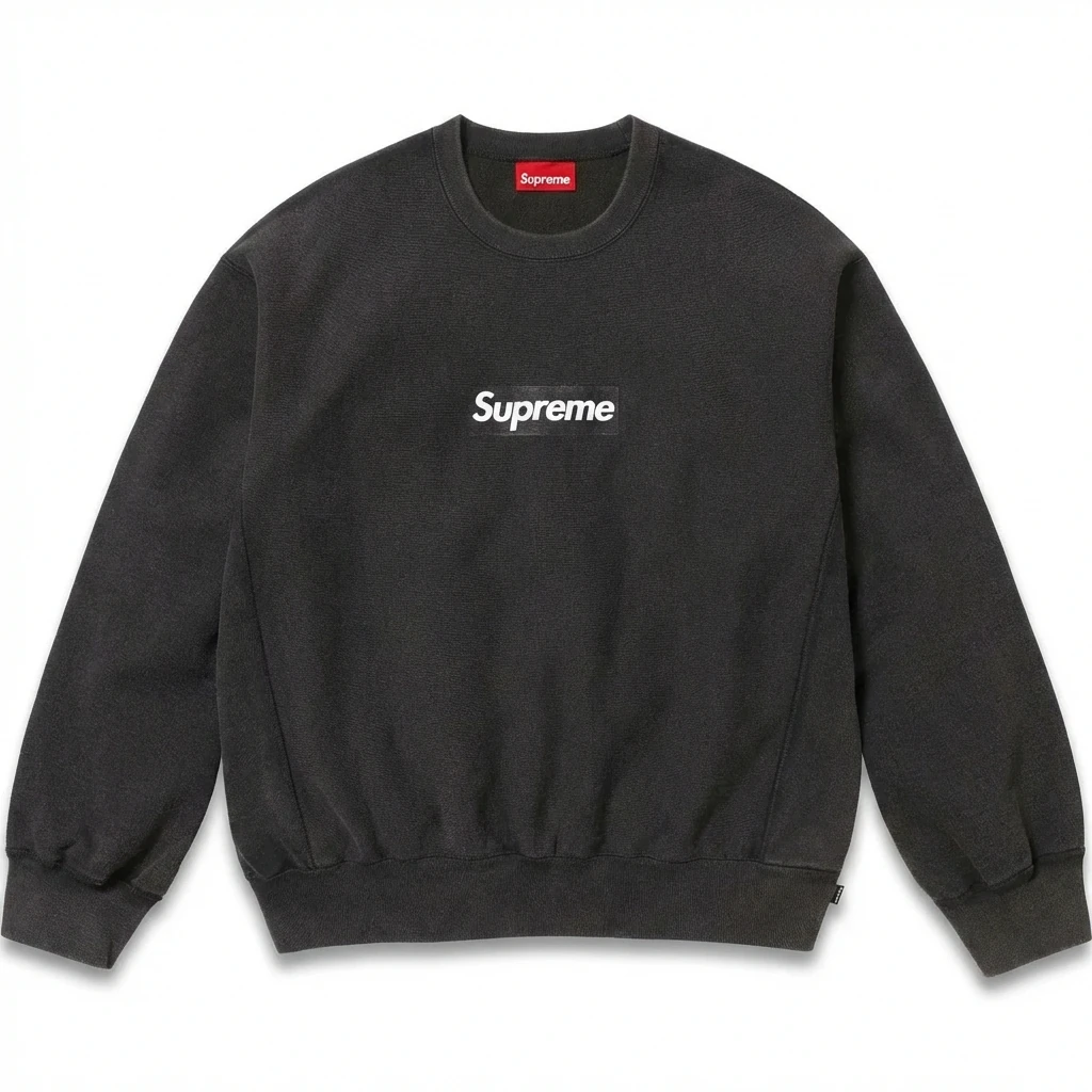 Supreme classic minimalist style black sweatshirt