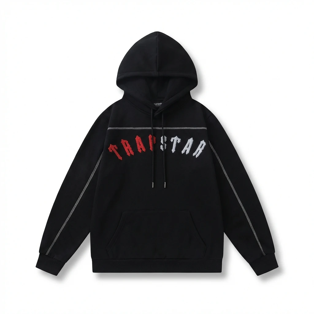 Trapstar letter-style black hoodie