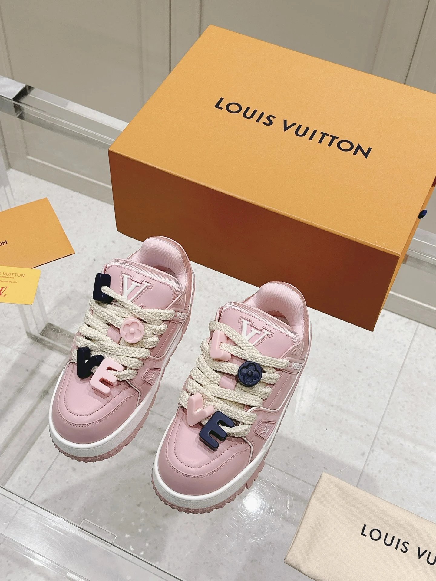 Pink Low-top Sneaker by Louis Vuitton with Pink Low-top Pair