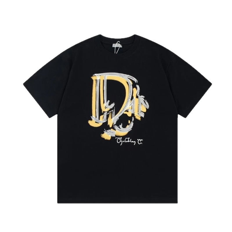 Dior Graffiti Print Street-style Black T-Shirt