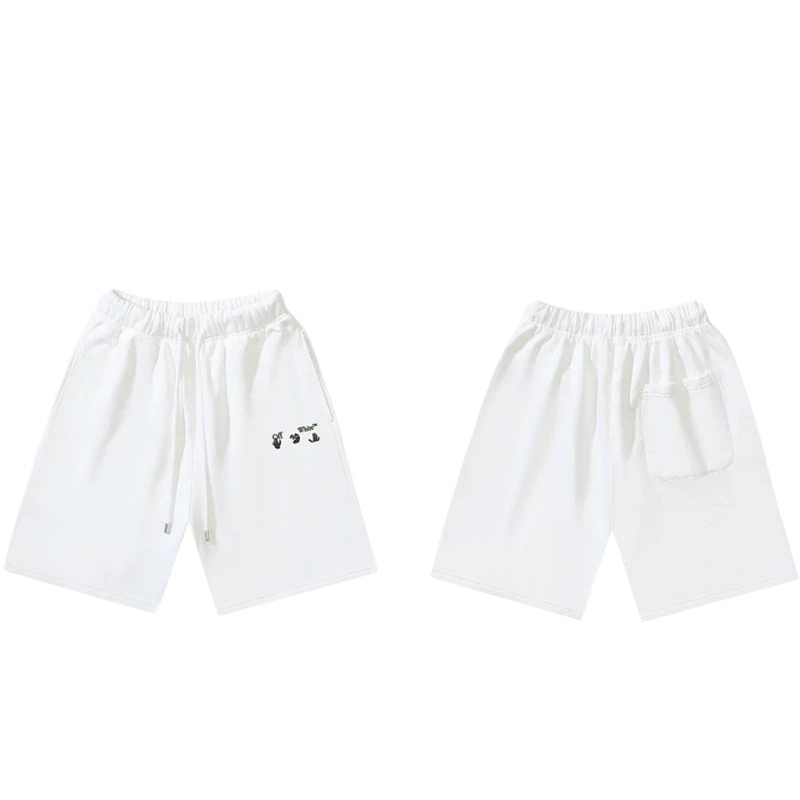 Off-White 016 Style Simple White Shorts