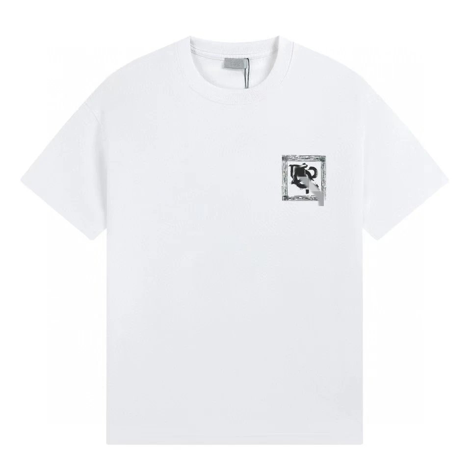 Dior Graffiti Print Minimalist Style White Short-sleeve T-shirt