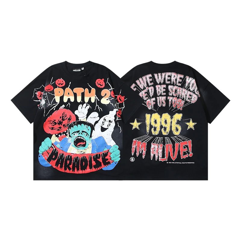 Hellstar Halloween Vintage Style Black T-Shirt