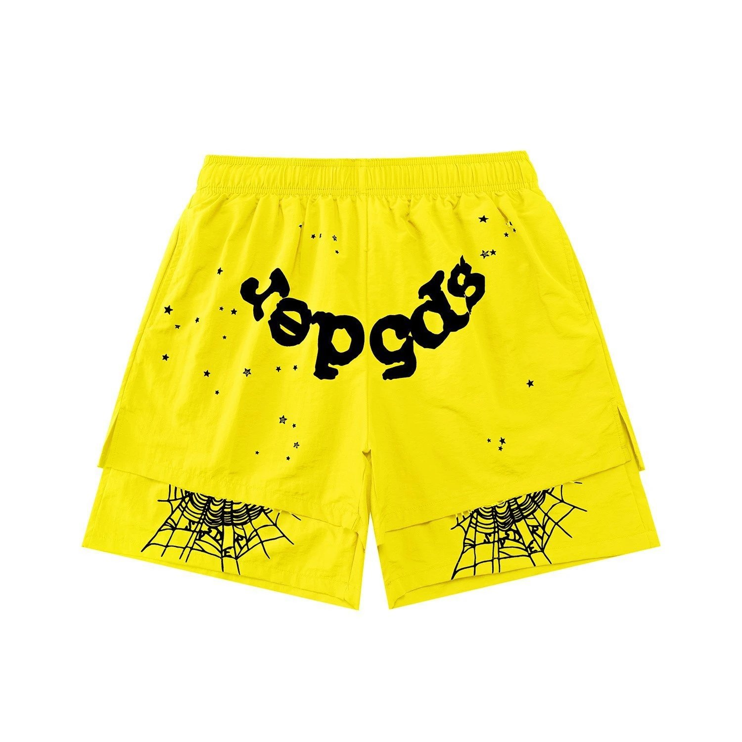 Sp5der trendy and cool style yellow shorts