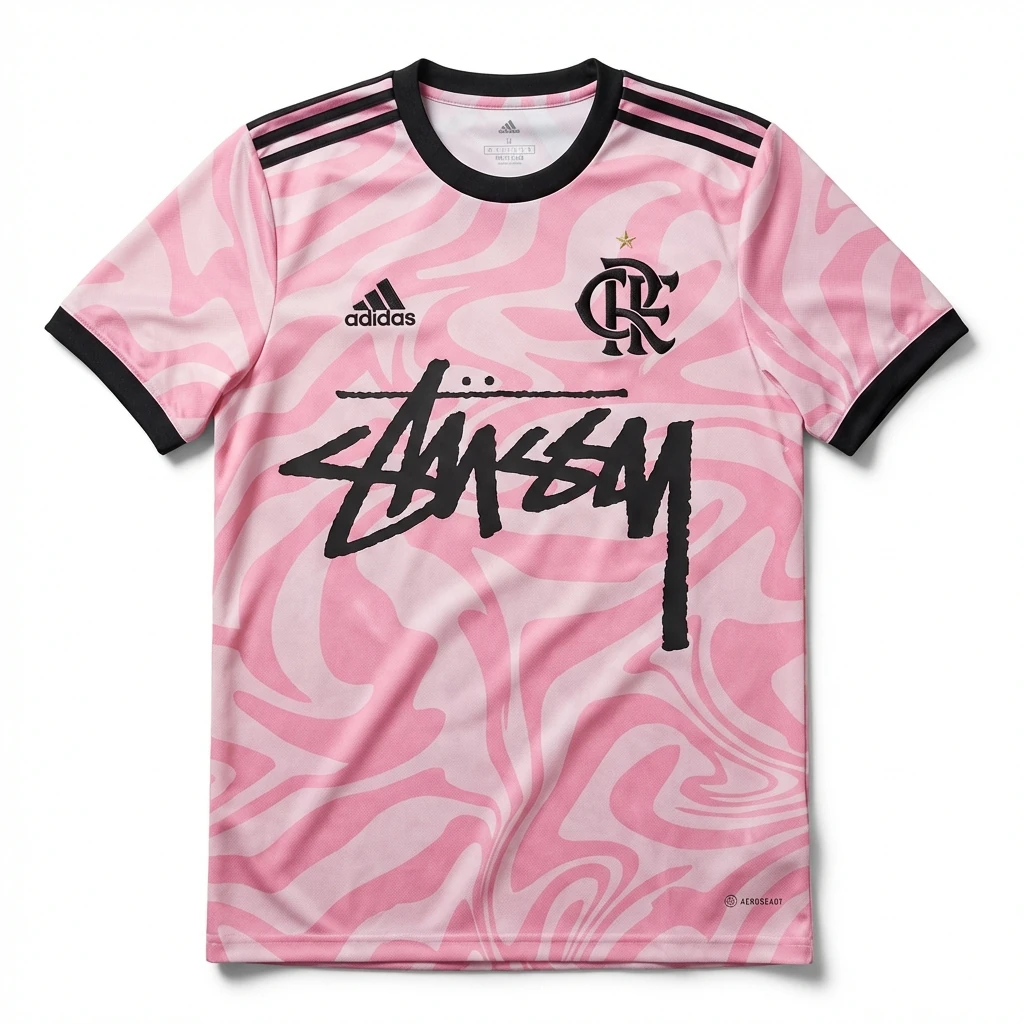 Stussy graffiti-style pink T-shirt